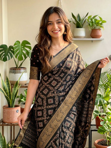 BADE SUHANE Floral Print, Woven, Temple Border Kalamkari Art Silk Saree