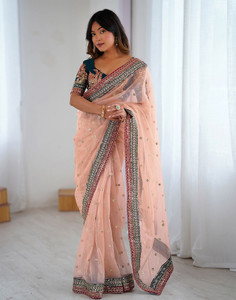 Kedar Fab Embroidered, Embellished Bollywood Net Saree