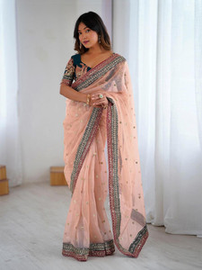 Kedar Fab Embroidered, Embellished Bollywood Net Saree