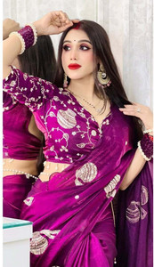 Mortile Designer Studio Embroidered Bollywood Georgette Saree