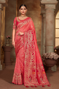 MANOHARI Woven Banarasi Jacquard Saree