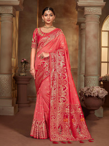 MANOHARI Woven Banarasi Jacquard Saree