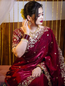 Mortile Designer Studio Embroidered Bollywood Georgette Saree