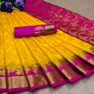 Morpich Fashion Self Design Banarasi Silk Blend Saree
