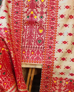 Garbguru Woven, Embroidered Mekhela Chador Pure Silk Saree