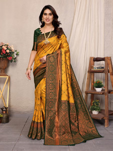 AVANTIKA FASHION Woven Kanjivaram Pure Silk, Art Silk Saree