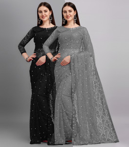 LOROFY Self Design Bollywood Net, Brasso Saree