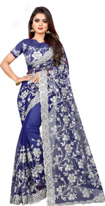 YARA CREATION Embroidered Bollywood Net Saree