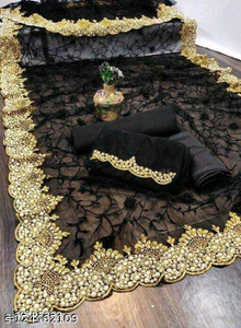 FINERFLY Embroidered Banarasi Net Saree