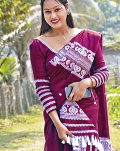 VEPEX Self Design Mekhela Chador Cotton Blend Saree