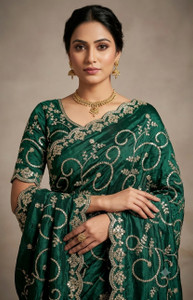 Indumentis Embellished Bollywood Satin Saree