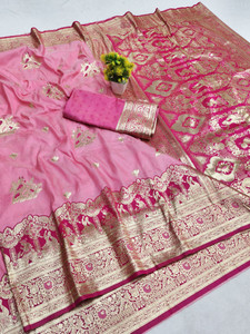 Ratnavali Woven, Self Design Banarasi Silk Blend, Art Silk Saree