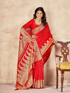 Mehrang Self Design Banarasi Silk Blend Saree