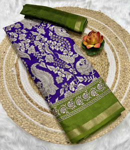 RegalDrapes Printed Kalamkari Cotton Silk Saree