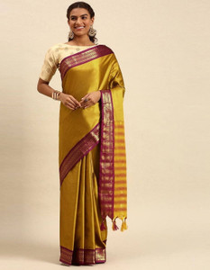 MAHADEV ENTERPRISE Woven Maheshwari Silk Blend, Cotton Blend Saree