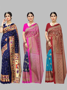 Priyashi Printed, Paisley, Floral Print Bollywood Art Silk Saree
