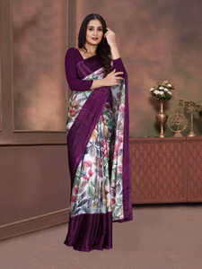 jihana fab Printed Kanjivaram Georgette, Silk Blend Saree