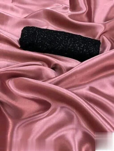 Hari Om Fab Solid/Plain Bollywood Satin Saree