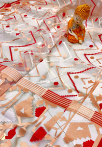 priya textile सेल्फ डिज़ाइन बनारसी मलमल साड़ी
