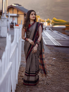 ADbutiq Printed Handloom Handloom Pure Cotton Saree