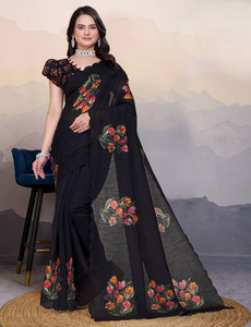 Banarasi wala Dyed, Self Design, Solid/Plain Bollywood Linen Saree