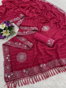 VEERAIVA Embellished Bollywood Georgette Saree