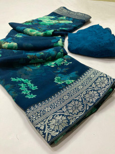 BORANA Floral Print Bollywood Georgette Saree