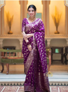 ZILVIRA Woven Kanjivaram Pure Silk, Art Silk Saree