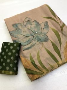 SILKORA Printed, Embellished, Floral Print Daily Wear Tissue Saree