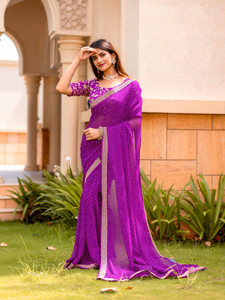 Disha Fashion Embroidered Banarasi Georgette Saree