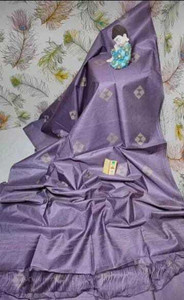 A R HANDLOOM Solid/Plain Handloom Cotton Silk Saree