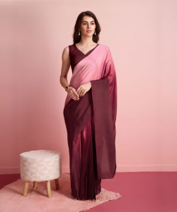 Rachna ओम्ब्रे बॉलीवुड साटन साड़ी