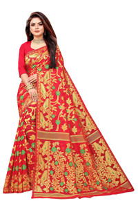 ANISSA SAREE Self Design Jamdani Cotton Blend Saree