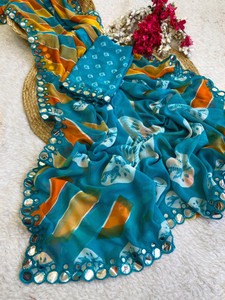 Vimla Fab Printed Leheria Georgette Saree