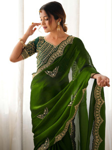Samah Embroidered Bollywood Organza Saree