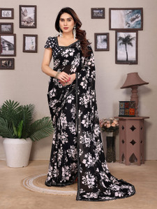 Anand Sarees Embellished, Floral Print Bollywood Georgette Saree