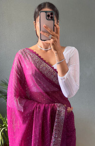 MM VENTURE Embroidered Bollywood Georgette Saree