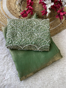 ShopGlobal Embellished Bollywood Art Silk Saree