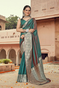 AA AAGIRI Self Design, Woven, Embellished, Applique Daily Wear Organza, Jacquard Saree