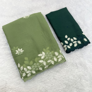 KONICA FAB Embroidered Bollywood Georgette Saree