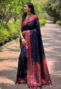Tasrika Woven Paithani Cotton Silk Saree
