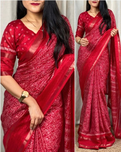 vdc Printed Bandhani Chiffon Saree