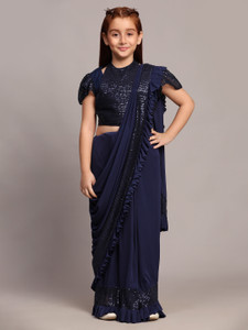 XOOM LADY Embellished Bollywood Lycra Blend Saree