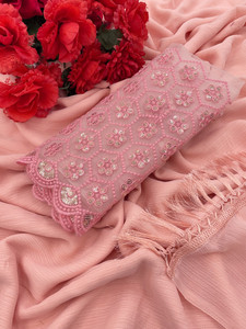 V AMAN FASHION Solid/Plain Bollywood Chiffon Saree
