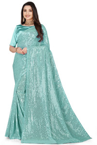 Bluebirdimpex Embroidered Bollywood Georgette Saree