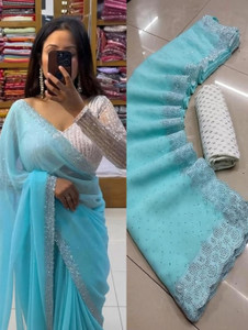 MAYRAAFASHION Embellished Bollywood Art Silk Saree