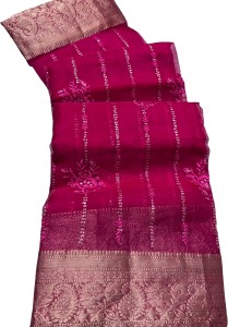 Stylish Sarees Embroidered, Woven, Self Design Bollywood Organza Saree