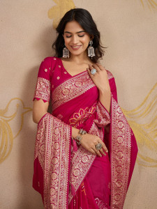 SOHINI NX Floral Print Banarasi Georgette Saree