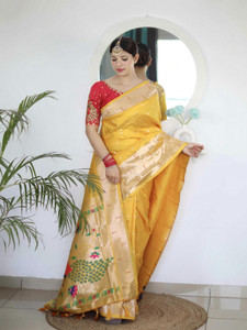 Tasrika Woven Paithani Cotton Silk Saree