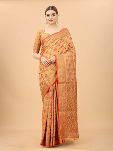 SWORNOF Woven Chanderi Chanderi Saree